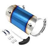 Escudo De Calor De Escape Para Motocicleta Silenciador Tubo Protetor De Cobertura De Calor De Aço Inoxidável Bluing De Alta Temperatura Com 1 Extrator De Mola 2 Molas De Silenciador De Escape 4 Ganchos Em Forma De U E 