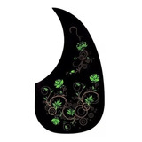 Escudo Gota Para Violão Personalizado Floral Verde