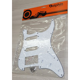 Escudo Guitarra Strato Dolphin Hss Branco Pérola 3 Camadas 