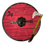 Escudo Medieval Ragnar Viking Machado Decorativo