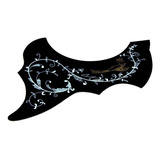 Escudo Protetor Autocolante P Violão Preto Floral C Passaro