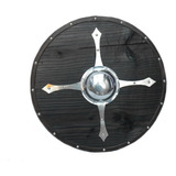 Escudo Viking Carbonizado Medieval Nórdico