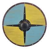Escudo Viking Medieval Nórdico Amarelo E