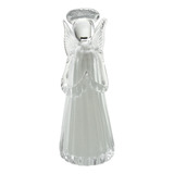 Escultura Anjo Decor Em Vidro Branco E Transparente 27cm