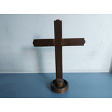 Escultura Antiga De Crucifixo De Mesa