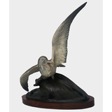 Escultura Antiga Francesa Gaivota Bronze Assinada