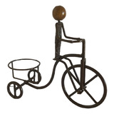 Escultura Bicicleta Floreira Ferro Ferrugem Obra