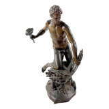Escultura Bronze Antiga Pesada Temps Futurs Assinada 29 Cm