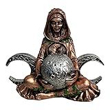 Escultura Bruxa Wicca Triluna Lua Triplice 13 Cm Em Resina