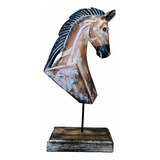 Escultura De Cavalo Em Madeira Maciça
