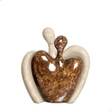 Escultura De Mesa Bege E Marrom Decoração De Sala