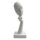 Escultura Decorativa Máscara Face Moderna Em Resina Luxo