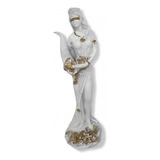 Escultura Deusa Da Fortuna Branco Com
