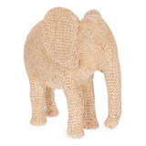 Escultura Elefante Em Fibra De Vidro Com Texturas Bege Mart