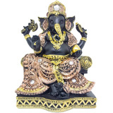 Escultura Estatua Ganesha Fortuna Luxo Decoração Detalhado
