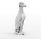 Escultura Galgo Em Resina Maciça Branco Fosco Gran Belo
