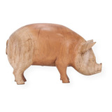 Escultura Madeira Recuperada Cedro Porco