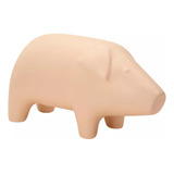 Escultura Porco Em Ceramica Bege Mart