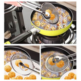 Escumadeira Para Fritura Com Pegador Inox Pastel Salgados