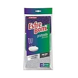 EsfreBom - Conjunto De Esponjas De Tecido Prateada- Com 3 Unidades- Multicoloridas -Roxo- Verde E Prata-- Bettanin