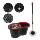Esfregão Mop Giratório 13l Cesto Inox Tutto Refil Brinde Cor Preto