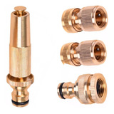 Esguicho Mangueira Latão Resistente Conjunto Completo 4 Pcs