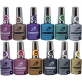 Esmalte 12un Gel Led Uv Refletivo Manicure Seca Na Cabine