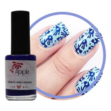 Esmalte Para Carimbo De Decoração De Unhas Apipila Azul