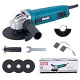 Esmerilhadeira 110v Com Controle De Velocidade 880w Profissional Elétrica Lixadeira Angular 4-1-2- 115cm 11000RPM- Ferramenta De Corte E Desbaste Para Metal- Concreto E Madeira