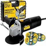 Esmerilhadeira Lixadeira Angular 750w 4-1-2 Pol 115mm 11000rpm Com Maleta E Discos 127v Bta780d The Black Tools