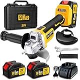 Esmerilhadeira Lixadeira Angular Sem Fio Com 2 Baterias 4000mah 21v 4-1-2 125mm 110-220v The Black Tools