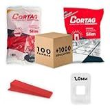 Espaçador Nivelador Slim C 1000 Pçs Cunha Nivelamento Slim Cortag C 100 Pçs Azulejo Cerâmica 1 0mm