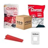 Espaçador Nivelador Slim C 1000 Pçs Cunha Nivelamento Slim Cortag C 100 Pçs Azulejo Cerâmica 2 0mm