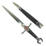 Espada Adaga Medieval Templária Decorativa Aço Inox C bainha