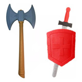 Espada Brinquedo Infantil C Escudo Medieval Machado
