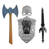 Espada Brinquedo Infantil Viking Escudo Medieval Machado