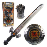 Espada De Brinquedo Medieval Escudo E Bracelete Guerreiro