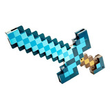 Espada De Diamante Minecraft Picareta Brinquedo 2 Em 1
