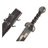 Espada Decorativa Romana Bainha Marrom Couro Gladius