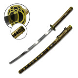 Espada Dourada Samurai Katana Aço Anime Mikazuki   Suporte