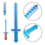 Espada Estilo Minecraft Diamante C Som E Luz 58cm A Pilha