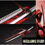 Espada Katana Afiada Walking Dead Corte Aço 9260 Michonne