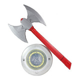 Espada Machado Medieval Brinquedo Infantil Escudo Viking