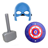 Espada Martelo Thor Brinquedo Infantil Mascara Escudo