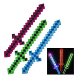 Espada Pixelada Com Luz E Som Do Minecraft Gamer Divertido