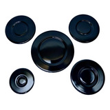 Espalha Chama Tampinhas Preta Fogão Cooktop Fischer 5 Bocas