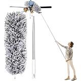 Espanador Extensível 2-8m Premium Com Haste Inox Flexível - Microfibra Lavável Antipoeira Para Limpeza De Teto- Casa- Escritório- Ventilador E Locais Altos