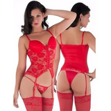 Espartilho Corselet Corpete Completo C Meias Liga Promoção