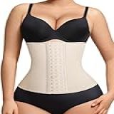 Espartilho Modelador De Cintura Feminino De Látex Sob O Busto- Corpete Com Controle De Barriga- Viga Esportiva- Ampulheta- Modelador Corporal- Bege -ganchos De 3 Fileiras-- G