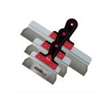 Espatula Aco Inox Cortag 3 Peças 20 40 60cm Drywall Gesso